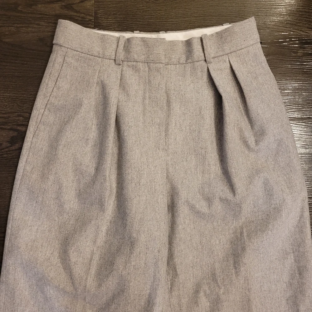 Aritzia Babaton The Next Pants Gray Pleated Wool Cashmere Blend Trousers Size 6 - Picture 2 of 11